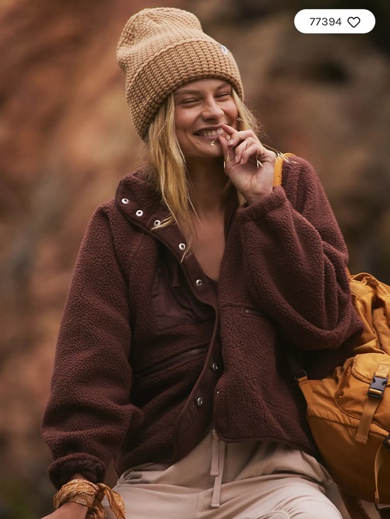 Free People Jackets & Blazers - Free People Hit the Slopes Fleece Jacket in Bitter Choclate